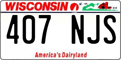 WI license plate 407NJS