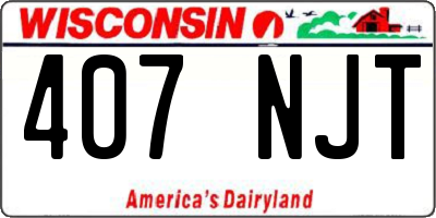 WI license plate 407NJT