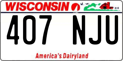 WI license plate 407NJU