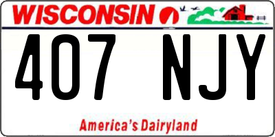 WI license plate 407NJY