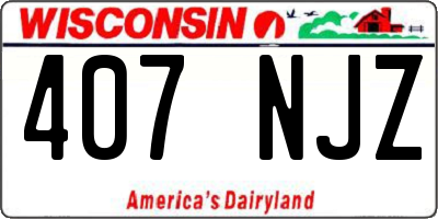 WI license plate 407NJZ