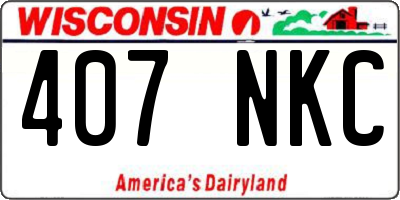 WI license plate 407NKC
