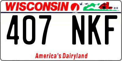 WI license plate 407NKF