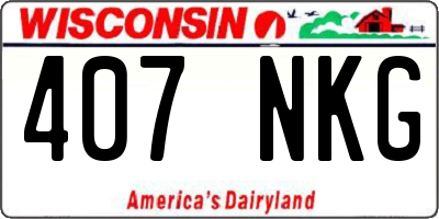 WI license plate 407NKG