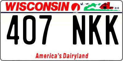 WI license plate 407NKK