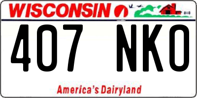 WI license plate 407NKO