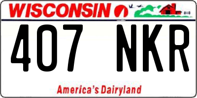 WI license plate 407NKR