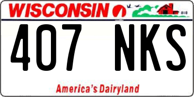 WI license plate 407NKS