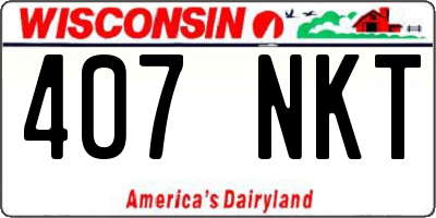 WI license plate 407NKT