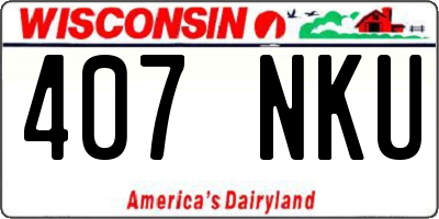 WI license plate 407NKU