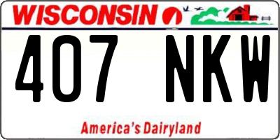 WI license plate 407NKW