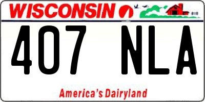 WI license plate 407NLA