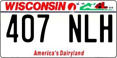 WI license plate 407NLH