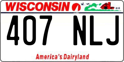 WI license plate 407NLJ