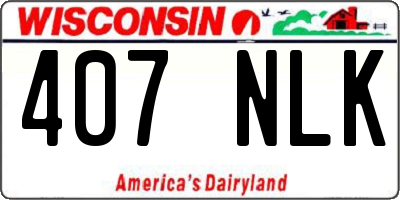 WI license plate 407NLK