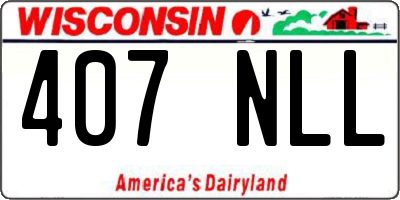 WI license plate 407NLL