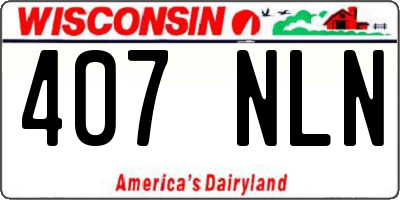 WI license plate 407NLN