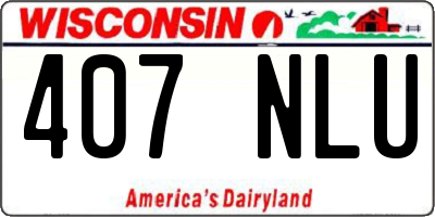 WI license plate 407NLU