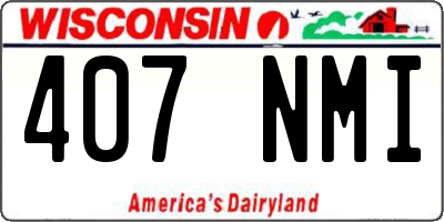 WI license plate 407NMI