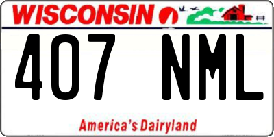 WI license plate 407NML
