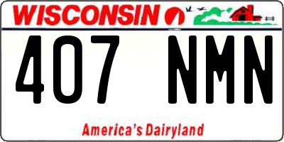 WI license plate 407NMN