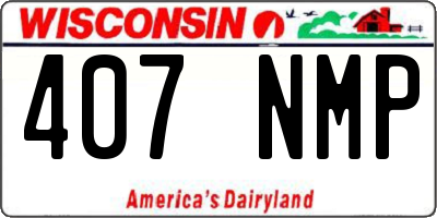WI license plate 407NMP
