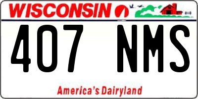 WI license plate 407NMS