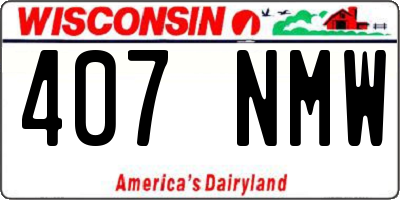 WI license plate 407NMW