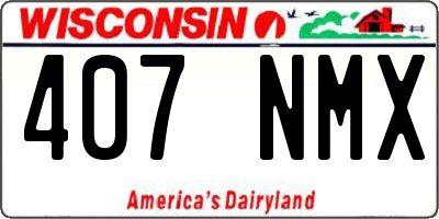 WI license plate 407NMX