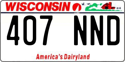 WI license plate 407NND