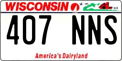 WI license plate 407NNS