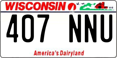 WI license plate 407NNU