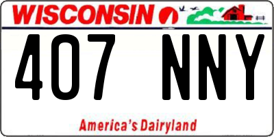 WI license plate 407NNY