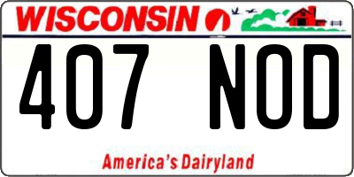 WI license plate 407NOD