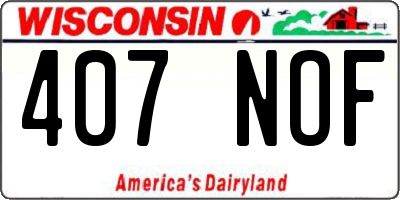 WI license plate 407NOF