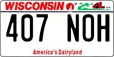 WI license plate 407NOH