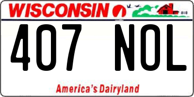 WI license plate 407NOL