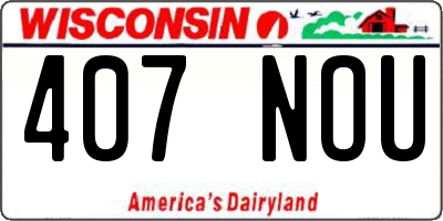 WI license plate 407NOU
