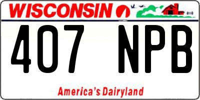 WI license plate 407NPB