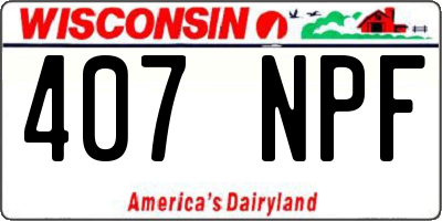 WI license plate 407NPF