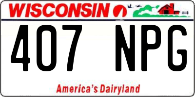 WI license plate 407NPG