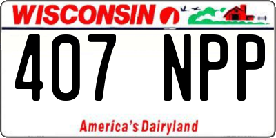 WI license plate 407NPP