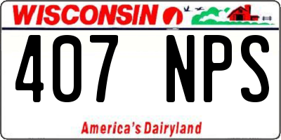 WI license plate 407NPS
