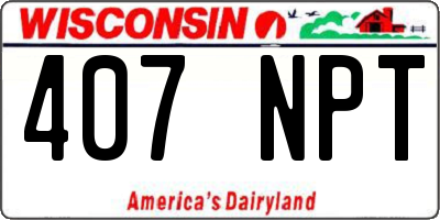 WI license plate 407NPT