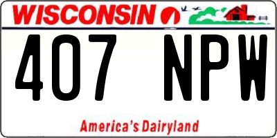WI license plate 407NPW