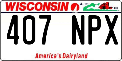 WI license plate 407NPX