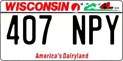 WI license plate 407NPY