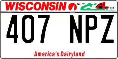WI license plate 407NPZ
