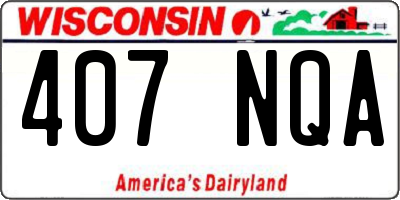 WI license plate 407NQA