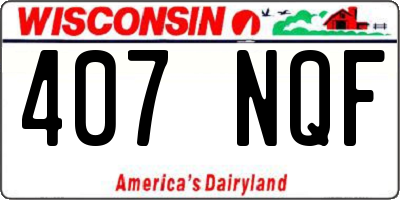 WI license plate 407NQF